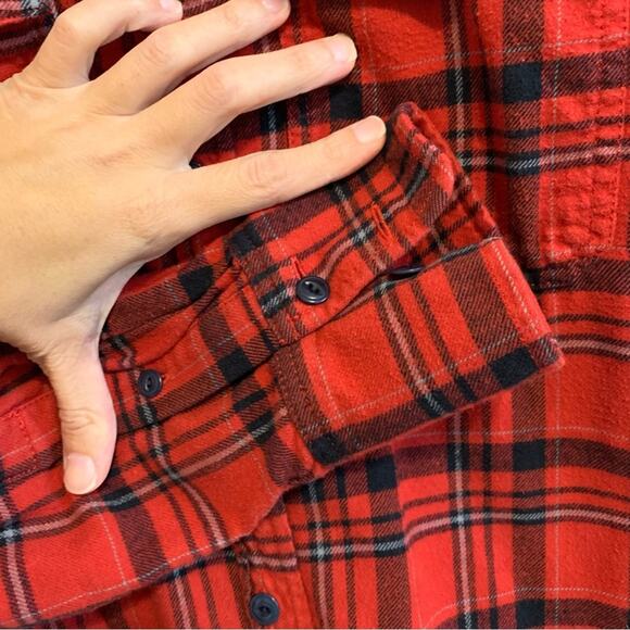 J. Crew Red Plaid Flannel Button Down Shirt - Picture 5 of 9